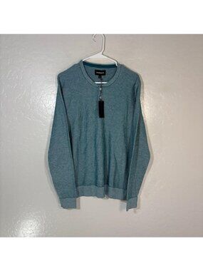 Bonobos Sweater Mens Small Green Henley Knit Pullover Lightweight Long Sleeve